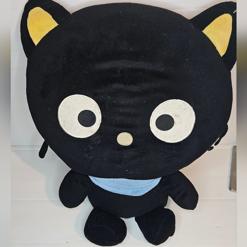 Chococat Sanrio Fiesta 2012 XL Plush 24" Stuffed Animal Black Cat Blue Scarf